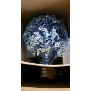 Vtg Yuletide Frosted Sugarplum Christmas Bulbs Frosted Blue NOS